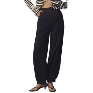 NWT Anthropologie PILCRO‎ Black Sailor Button Jogger Parachute Pants Size 25